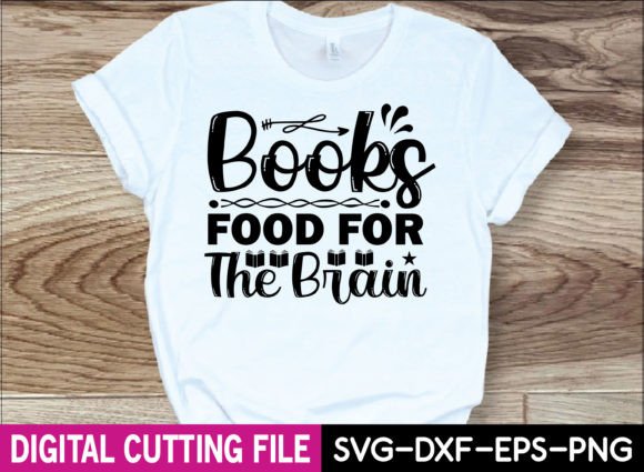 Books Food for the Brain SVG Design for T-Shirt Graphics