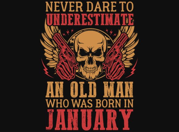 Born in January Birthdays T-shirt Design – A Fresh Graphic for Seasonal Branding and Print-on-Demand Projects