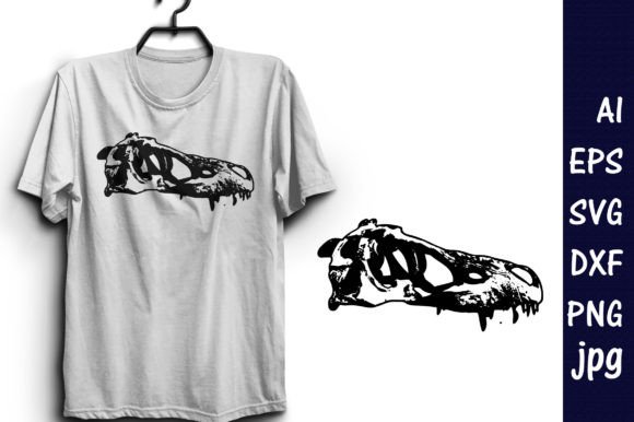 h1Tyrannosaurus Rex Skull Graphic for T-Shirt & Printable Designs/h1