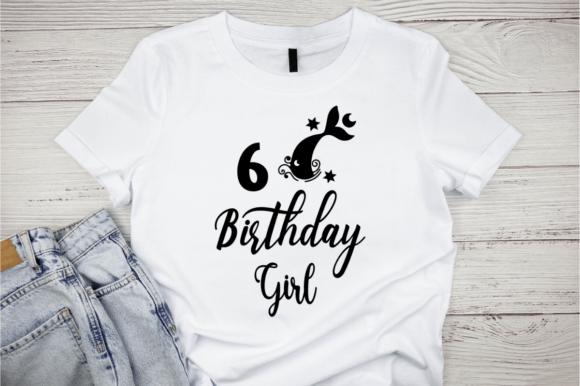 Mermaid 6th Birthday Girl SVG File – A Playful Graphic Design Asset for T-Shirt Designs & Blog Graphics
