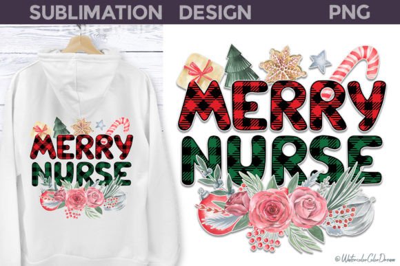 Merry Nurse Sublimation Graphics for T-Shirt Designs