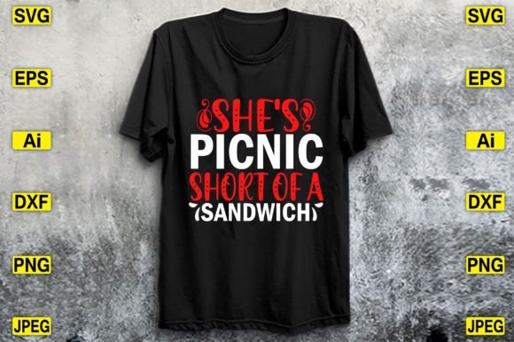 She's Picnic Short of a Sandwich T-Shirt: A Playful Graphic for Bloggers & Digital Publishers
