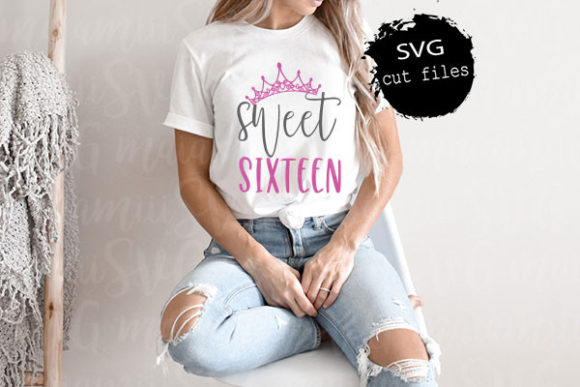 Sweet Sixteen SVG Graphics for T-Shirt Designs & Handmade Crafts
